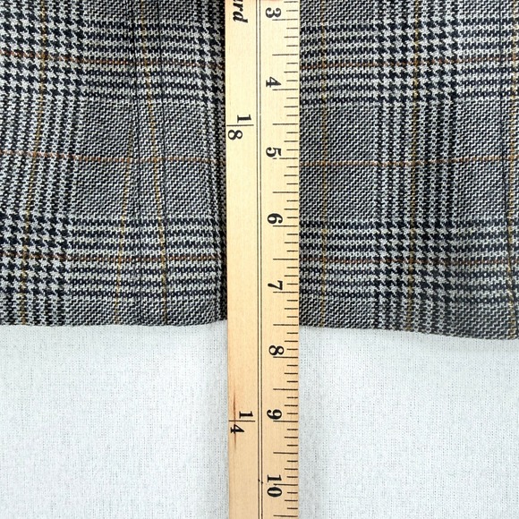 TIBI Glen Plaid Wool Corset Belt Womens 4 Gray Black Sheer Zipper Accessory - Picture 6 of 14